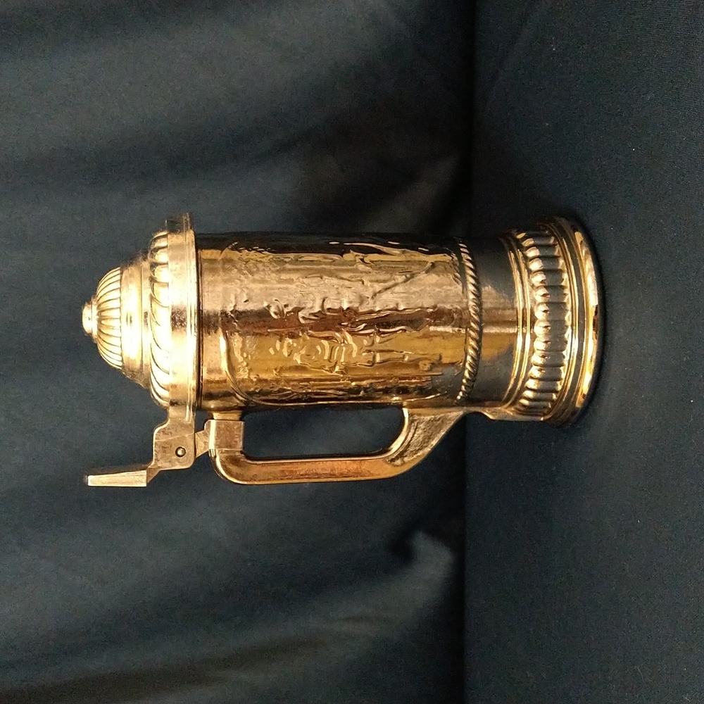 Vintage Avon Lidded Beer Stein Heavy Silver Metal Overlay on Glass Nova